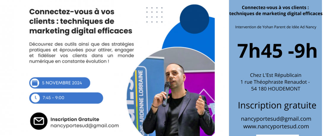 Matinale Idée Ad Nancy du 5 novembre sur Connectez-vous à vos clients : techniques de marketing digital efficaces